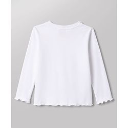 Babyhug Corduroy Woven Full Sleeves T-Shirt With Floral Embroidered Frock - Rust Orange