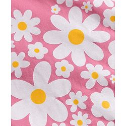 Babyhug 100% Cotton Knit Full Sleeves T-Shirts & Pajama Night Suit with Floral Print - Pink