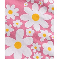 Babyhug 100% Cotton Knit Full Sleeves T-Shirts & Pajama Night Suit with Floral Print - Pink