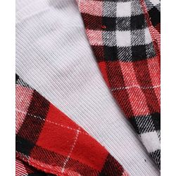 Babyhug 100% Cotton Lurex Woven Top with Full Sleeves and Checked Shrug - Red