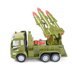 Babyhug Friction Powered Military Truck for Kids - Green| Friction Powered Movement| Rotating Launcher| Battery-Free Movement| Pretend Play Toy for 3 Years+| BIS Certified | Gifting Option