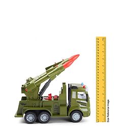 Babyhug Friction Powered Military Truck for Kids - Green| Friction Powered Movement| Rotating Launcher| Battery-Free Movement| Pretend Play Toy for 3 Years+| BIS Certified | Gifting Option