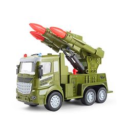 Babyhug Friction Powered Military Truck for Kids - Green| Friction Powered Movement| Rotating Launcher| Battery-Free Movement| Pretend Play Toy for 3 Years+| BIS Certified | Gifting Option