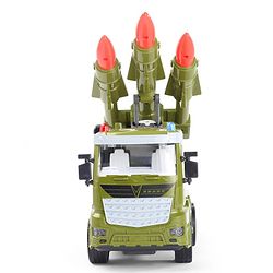 Babyhug Friction Powered Military Truck for Kids - Green| Friction Powered Movement| Rotating Launcher| Battery-Free Movement| Pretend Play Toy for 3 Years+| BIS Certified | Gifting Option