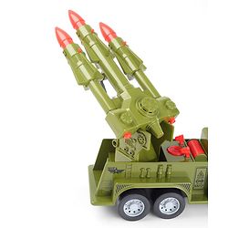 Babyhug Friction Powered Military Truck for Kids - Green| Friction Powered Movement| Rotating Launcher| Battery-Free Movement| Pretend Play Toy for 3 Years+| BIS Certified | Gifting Option