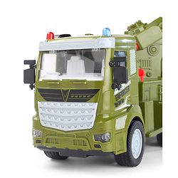 Babyhug Friction Powered Military Truck for Kids - Green| Friction Powered Movement| Rotating Launcher| Battery-Free Movement| Pretend Play Toy for 3 Years+| BIS Certified | Gifting Option