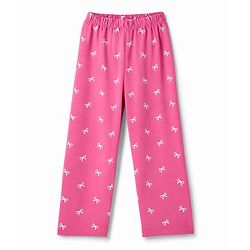 Babyhug 100% Cotton Knit Full Sleeves T-Shirt & Pyjama Night Suit with Bow & Text Print - Pink