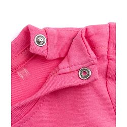 Babyhug 100% Cotton Knit Full Sleeves T-Shirt & Pyjama Night Suit with Bow & Text Print - Pink
