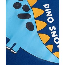 Babyhug 100% Cotton Knit Full Sleeves T-Shirt & Pyjama Night Suit with Dinosaur Print - Navy Blue