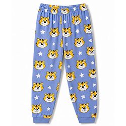 Babyhug 100% Cotton Knit Full Sleeves T-Shirt & Pyjama Co-ords Night Suit With Tiger Print - Navy Blue