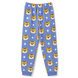 Babyhug 100% Cotton Knit Full Sleeves T-Shirt & Pyjama Co-ords Night Suit With Tiger Print - Navy Blue