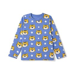 Babyhug 100% Cotton Knit Full Sleeves T-Shirt & Pyjama Co-ords Night Suit With Tiger Print - Navy Blue