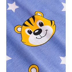 Babyhug 100% Cotton Knit Full Sleeves T-Shirt & Pyjama Co-ords Night Suit With Tiger Print - Navy Blue