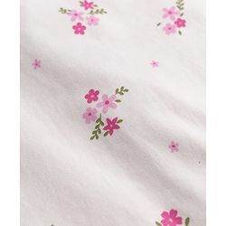 Babyhug 100% Cotton Knit Full Sleeves Co-Ords Front Open Shirt & Pyjama Night Suit with Floral Print - White