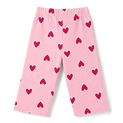 Babyhug Cotton Knit Full Sleeves Co-Ords Front Open Shirt & Pyjama Night Suit with Heart Print - Pink