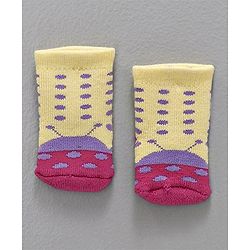 Cute Walk By Babyhug Terry Antibacterial Ankle Length Socks Ladybug Design - Yellow