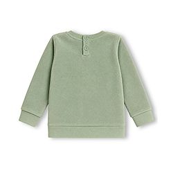 Babyhug Fur Woven Full Sleeves Winter Wear Suit With Bear Applique - Sea Green