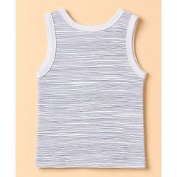 Babyhug 100% Cotton Knit Striped Sleeveless Vests With Geometric Print Pack of 3 -White