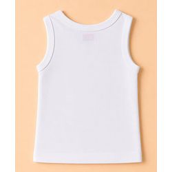 Babyhug 100% Cotton Knit Striped Sleeveless Vests With Geometric Print Pack of 3 -White