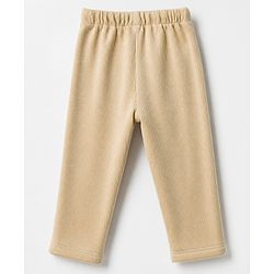 Babyhug Fleece Full Length Fleece and Woollen Pants in Olive Green