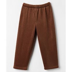 Babyhug Fleece Full Length Fleece and Woollen Pants in Olive Green