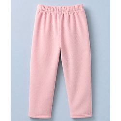 Babyhug Fleece Full Length Fleece and Woollen Pants in Olive Green