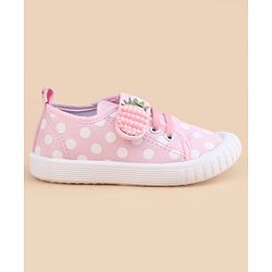 Cute Walk by Babyhug Velcro Closure Casual Shoes With Strawberry Applique - Pink