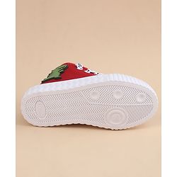 Cute Walk by Babyhug Lace Up Closure Casual Shoes With Dino Applique - Red