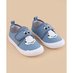 Cute Walk by Babyhug Velcro Closure Casual Shoes With Animal Print - Blue