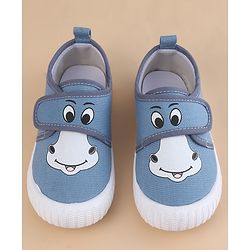 Cute Walk by Babyhug Velcro Closure Casual Shoes With Animal Print - Blue