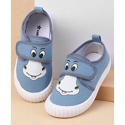 Cute Walk by Babyhug Velcro Closure Casual Shoes With Animal Print - Blue