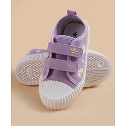 Cute Walk by Babyhug Velcro Closure Casual Shoes With Floral Print - Purple