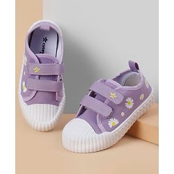 Cute Walk by Babyhug Velcro Closure Casual Shoes With Floral Print - Purple