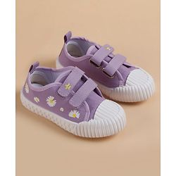 Cute Walk by Babyhug Velcro Closure Casual Shoes With Floral Print - Purple