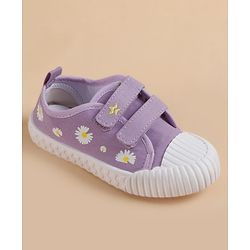 Cute Walk by Babyhug Velcro Closure Casual Shoes With Floral Print - Purple