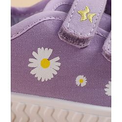 Cute Walk by Babyhug Velcro Closure Casual Shoes With Floral Print - Purple