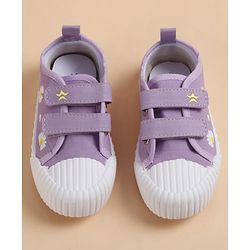 Cute Walk by Babyhug Velcro Closure Casual Shoes With Floral Print - Purple