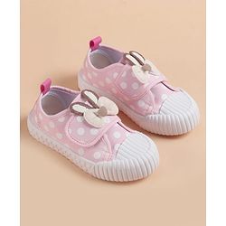 Cute Walk by Babyhug Velcro Closure Casual Shoes With Bow Applique - Pink