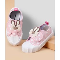 Cute Walk by Babyhug Velcro Closure Casual Shoes With Bow Applique - Pink