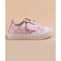 Cute Walk by Babyhug Velcro Closure Casual Shoes With Bow Applique - Pink