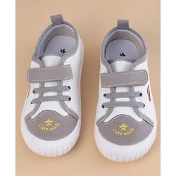 Cute Walk by Babyhug Velcro Closure Casual Shoes With Vehicle Print - Grey