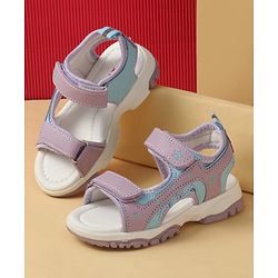 Cute Walk by Babyhug Velcro Closure Solid Sandal - Purple