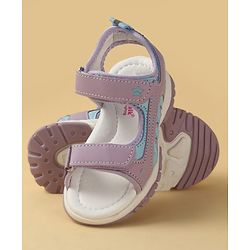 Cute Walk by Babyhug Velcro Closure Solid Sandal - Purple