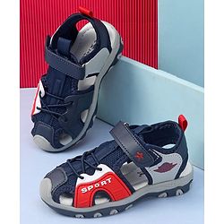 Cute Walk by Babyhug Velcro Closure Sports Printed Sandal - Navy
