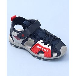 Cute Walk by Babyhug Velcro Closure Sports Printed Sandal - Navy