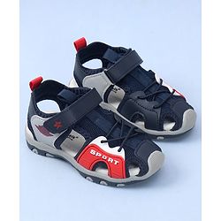 Cute Walk by Babyhug Velcro Closure Sports Printed Sandal - Navy