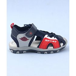 Cute Walk by Babyhug Velcro Closure Sports Printed Sandal - Navy