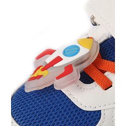 Cute Walk by Babyhug Velcro Closure Sneaker Shoes With Rocket Applique - Blue
