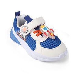 Cute Walk by Babyhug Velcro Closure Sneaker Shoes With Rocket Applique - Blue