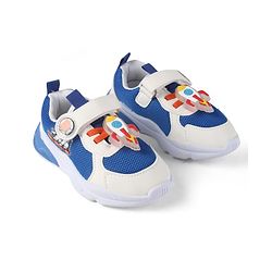 Cute Walk by Babyhug Velcro Closure Sneaker Shoes With Rocket Applique - Blue